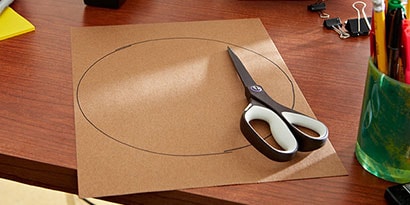 cut a circle about the size of a paper plate