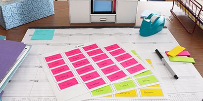 Place the Post-it® Page Markers on the template