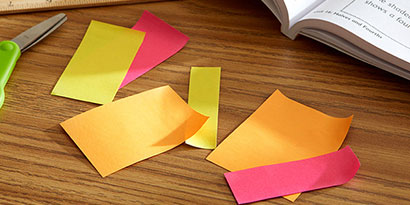 Have your students cut their Post-it® Super Sticky Notes to create a visual representation of fraction sizes