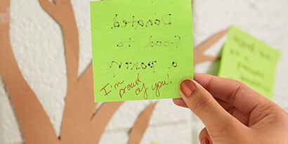 It's a nice touch to write a comment, or give praise and encouragement on the back of the Post-it® Note